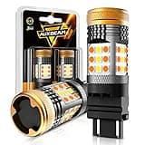 Auxbeam B21 Series 3157 Switchback LED Bulbs Built in Resistor CANBUS Error Free Anti Hyper Flash T25 3057 3457 4157 Bulbs White and Amber 600% Super Bright Turn Signal Light DRL Parking Light