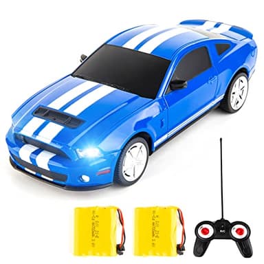 BDTCTK Remote Control 1/24 Ford Mustang Shelby GT500 RC Model Car, Toys for 6+ Kids and Adults Blue