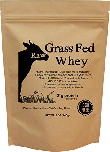 Raw Grass Fed Whey Protein Powder, Unflavored – 1 Ingredient, No Additives or Fillers, Undenatured, Made in USA, 12 oz
