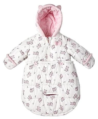 LONDON FOG Newborn Infant Baby Girl Boy Puffer Carbag Pram Bag Snowsuit Bunting - Pink (0/6 Months)