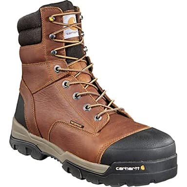 Carhartt Men's Ground Force 8-Inch Comp Toe Waterproof Work Boot CME8355, Brown, 12M