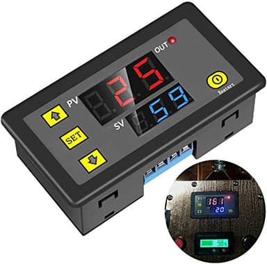 ICSTATION Delay Relay Module, DC 12V 10A Time Delay Switch 0-999s/min/h Timer Relay LED Display Digital Timer Cycle Delay Switch Module for Light Water Pump Engine