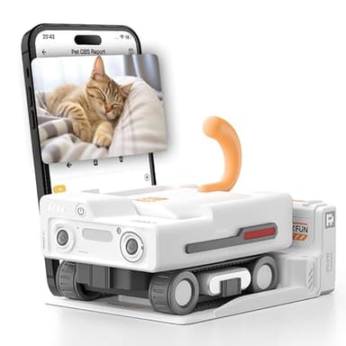PICKFUN PMATE Self-Moving Pets Camera AI-Powered Rover with Auto Tracking & Patrol, 2K Live View, Night Vision, 2-Way Talk, and Auto-Recharge (A3-White)