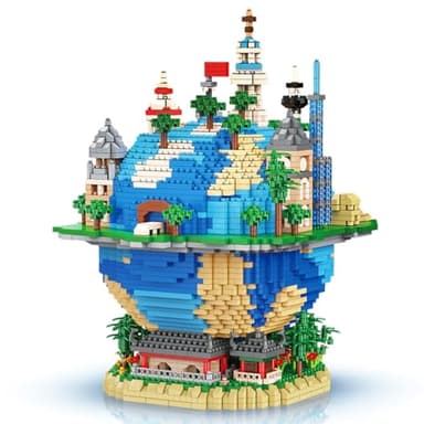 HONLANCH Architecture Global Village Micro Building Blocks Set（5200 Pieces）,Architecture Model Gift for Adults and Kids