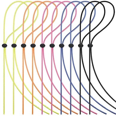 Gejoy 10 Sets Bungee Cord Strap Kit, Include Adjustable Replacement Swimming Goggle Straps with Cord Lock Clamp for Swim Goggles Anti Fog Racing Kids Goggles