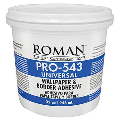ROMAN Products Universal Wallpaper Paste for Lightweight Wallpapers and Borders, PRO-543 (32 Ounce - 65 sq. ft.), White