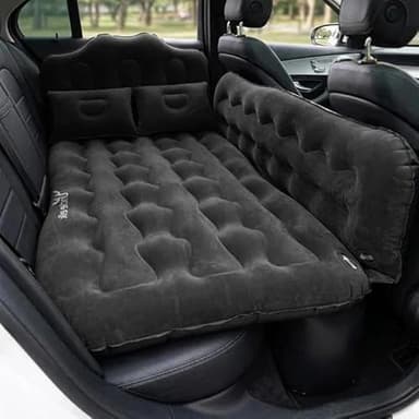 Uncle elk Car Air Mattress Bed: Inflatable Back Seat Air Mattress for Car, Thick Camping Sleeping Pads with 2 Pillows & Air Pumps, Fits Sedan/Truck/SUV, Black