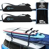 Hang 11 Surfboard Roof Rack - Premium Surfboard Car Rack, Soft Universal Roof Carrier for Surf Board Paddle Board & SUP, Extra-Wide 1.5" Straps, Fits Any Vehicle, Carries up to 3 Boards