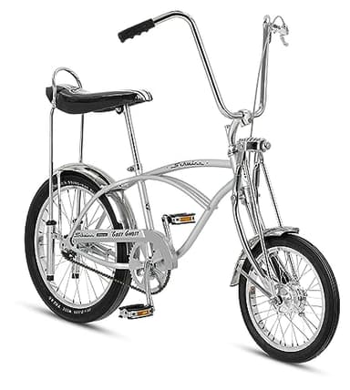 Schwinn Grey Ghost Krate Classic Sting-Ray Bike, 20 Inch Bike for Kids Ages 6 and Up or Adults, Iconic Vintage Design, Steel Frame and Springer Fork, Fenders, Single Speed, Rear Coaster Brake