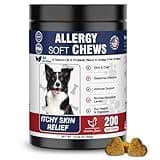 Dog Allergy Chews 200 Treats, Dog Allergy and Itching Skin Relief Bites Immune Support Dog Probiotics for Yeast, Itchy Skin and Itchy Ears Anti Itch Licking Paws Treatment for Dogs Seasonal Allergies