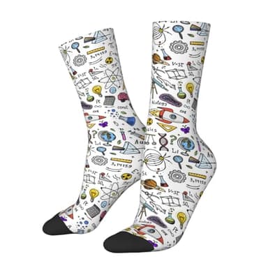 Cghjklzxv Scientific Formulas Calculations Physics Mathematics Astronomy Whiteboard Education Science 3 Mid Length Men'S And Women'S Socks - All Day Comfortable Sports And Casual Socks