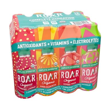 ROAR Complete Hydration Organic Variety Pack - Electrolyte Drinks Loaded with Vitamins C, B5, B12 - Hydrating Beverage Non-GMO, Gluten-Free - 12 pc