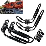 Taelakeni 2 Pairs Kayak Carrier Racks, Universal Cars Kayak Roof J Bar Rack