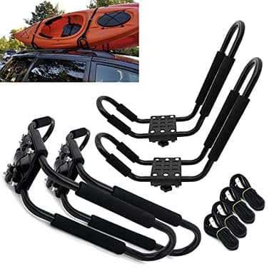 Taelakeni 2 Pairs Kayak Carrier Racks, Universal Cars Kayak Roof Rack (4 Racks)