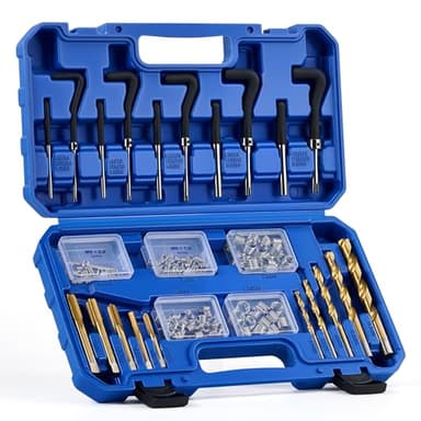 Orion Motor Tech 172pc Thread Repair Kit, Metric Thread Restorer Kit with HSS Drill Bits Taps Inserts Breakoff Installation Tools, Auto Rethreading Restorer Tool Kit in M5 M6 M8 M10 M12 Sizes