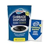 Glisten Garbage Disposer Cleaner and Freshener, Sink Disposal Odor Eliminator with Foaming Action, Lemon Scent, Made in the USA, 4 Packets