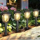 Derynome Solar Lights Outdoor, 10 Pack Waterproof Solar Pathway Lights for Outside, Outdoor Light for Garden, Yard, Patio, Landscape, Planter, Walkway Decor