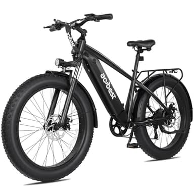 ACTBEST Ranger Electric Bike for Adults, 28MPH, Up to 75 Miles Range, Peak 1400W Brushless Motor Mountain Ebike with 48V 13AH Removable Battery, 26 * 4.0 Fat Tire, Front Suspension, 7-Speed, Black
