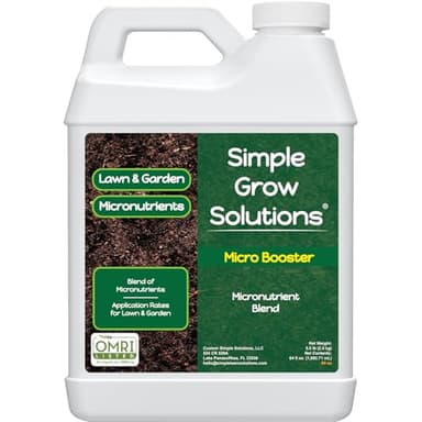 Micronutrient Booster- Complete Plant & Turf Nutrients- Simple Grow Solutions- Natural Garden & Lawn Fertilizer- Grower, Gardener- Liquid Food for Grass, Tomatoes, Flowers, Vegetables (64 Ounce)