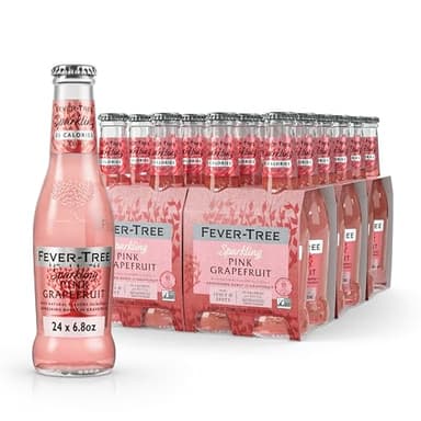 Fever-Tree Sparkling Pink Grapefruit – Premium Soda Mixer for Cocktails and Mocktails, 6.8 fl oz Bottles, Pack of 24 – Naturally Sourced, Non-GMO