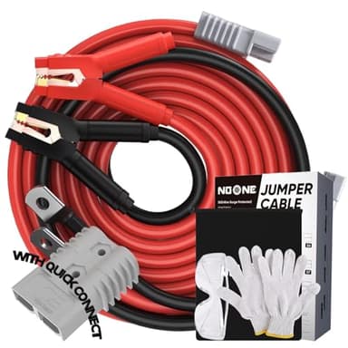 NOONE 0 Gauge 30 FT Heavy Duty Jumper Cables - 1000Amp Quick Connect Automotive Booster Jumper Cables for Car, SUV and Trucks Battery - Jumper Cables Kit with Gloves, Goggles in Carry Bag