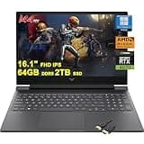 HP Victus 16 Gaming Laptop | 16.1" FHD 144Hz | AMD 8-Core Zen 4 Ryzen 7 8845HS (>i7-12700H) | 64GB DDR5 2TB SSD | GeForce RTX 4070 Graphic | Backlit USB-C FHD Privacy Camera Win11Pro + HDMI Cable