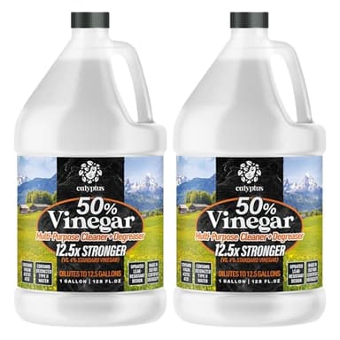Calyptus 50% Pure Concentrated Vinegar | Maximum-Performance (12.5X) Power | Technical Grade | Dilutes Easily to 5% Acidity (1.5 Cups per Gallon) | Home and Outdoor Cleaning Concentrate | 2 Gallon