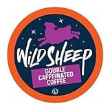 Wild Sheep High Caffeine (Double Caffeinated) Coffee Pods, Compatible with Keurig K-Cup Brewers, Extra Caffeine in Recyclable Cups, 40 Count