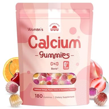 Calcium Gummies for Women – 1500mg Calcium Citrate with Vitamin D3, K2, Magnesium, Zinc, Boron & Soy Isoflavones – Calcium Supplement, Vegan, Zero Sugar, Mixed Fruit Flavors, 180 Count
