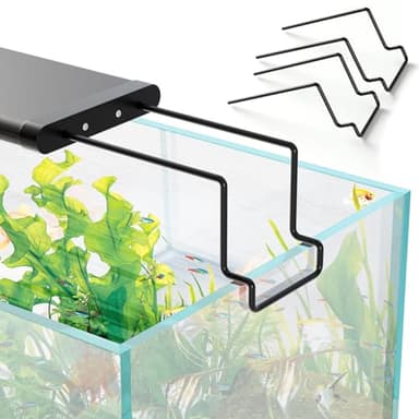 WooFog 2 Pcs Aquarium Light Riser for Rimmed/Rimless Tanks, Aquarium Light High Holder Bracket, Steel Fish Tank Light Extenders Stands for LED, Light Riser for Aquarium -Black (Width 3 inch)