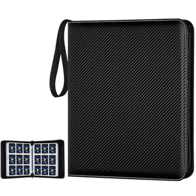 GERMUN Trading Card Binder, 900 Pockets Card Binder, 9-Poccket Sided Pocket Sports Card Binder, Premium Card Binders Compatible with MTG, TCG, Baseball Cards(Carbon Black)