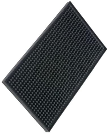 XieNie Bar Mat Small 6" x 12" Black, Coffee Mat for Home Bar, Bar Service Spill Mat for Cocktail Bartender Kitchen Countertop, PVC Counter Top Cup Mats Glasses Drying Mat, 1PCS