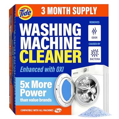 Washing Machine Cleaner by Tide, Washer Machine Cleaner with Oxi for Front and Top Loader Washer Machines, Deep Cleaning Odor Eliminator, 3 Month Supply