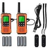 Retevis RT45P Waterproof Walkie Talkies IP67,Rechargeable Two Way Radio for Adults,22CH SOS NOAA,with 1000mAh Battery and USB-C Charger,Long Range 2 Way Radios for Skiing Fishing Boating 2 Pcs