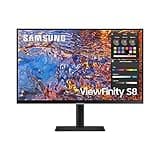 SAMSUNG 27-Inch ViewFinity S80PB Series UHD Computer Monitor, DCI-P3 98%, VESA DisplayHDR 400, IPS Panel, Matte Display, USB-C, PIP/PBP, Intelligent Eye Care, LS27B806PXNXGO, 2023,Black