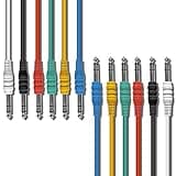 AxcessAbles 1/4" TRS to 1/4" TRS Balanced Stereo Patch Cables (6 Pack - 1ft)
