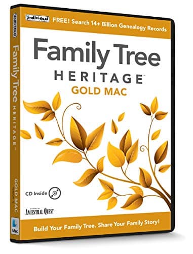 Family Tree Heritage Gold 16 - Mac - Genealogy Software - Includes Free Searches to FamilySearch, the World's Largest Genealogy Database - CD/MAC