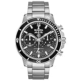 Bulova Men's Marine Star Series C Stainless Steel 6-Hand Chronograph Quartz Watch, Black Dial Style: 96B272