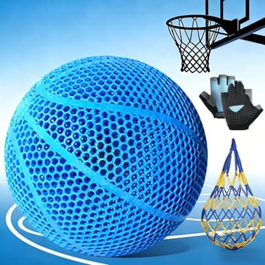 Yurlidar 3D-Printed Airless Basketball,Official Size 7 No Pump Needed High Bounce and Quiet Basketballer Training and Dribbling Indoor Outdoor