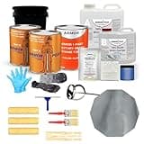 ArmorPoxy Metallic Epoxy Complete Floor Kit – 100% Solids DIY Garage Floor Coating – Customizable Colors & Designs – Durable, High-Gloss Finish (Dolphin, 300 Sq Ft)