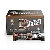 MET-Rx Big 100 Protein Bar, Meal Replacement Bar, 30G Protein, Salted Caramel Brownie Crunch, 9 Count, 3.52 Oz.(Packaging may vary)