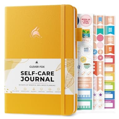 Clever Fox Self-Care Journal – Wellness & Daily Reflection Notebook – Mental Health & Personal Development Journal – Self-Care, Meditation & Mood Journal for Women & Men – A5 Size (Amber Yellow)