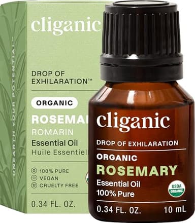 Cliganic Organic Rosemary Essential Oil, 100% Pure Natural, for Hair, Skin, Aromatherapy | Non-GMO Verified