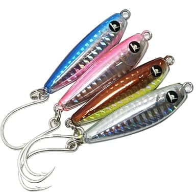 Kmucutie Epoxy Resin Fishing Jig Lure Great for Inshore and Offshore Game Fish,Artificial Lures for Grouper,Dogtooth,Bass Salmon(Mixed Color B,1 OZ)