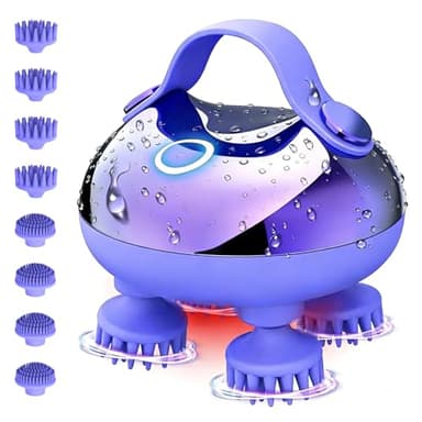 Viuyougor Scalp Massager Electric, Portable Scalp Massager Tool, Waterproof Head Massage Stress Relax, Hair Massagers with 3 Speed Modes & 8 Massage Claws