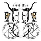 AOPUTTRIVER 4 Pistons E-Bike Electric Hydraulic Disc Brake Set for E-Bike, 610NM Dry Braking Force, Aluminum Alloy Brake Lever with 180mm Rotors for Mountain Bike, Road Bike