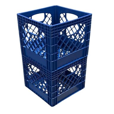 Juggernaut Storage 2 Pack Crates for Office Storage and Classroom Organization, 16 Quart, Blue