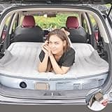 KMZ SUV Air Mattress with Built-in Electric Pump - Thickened and Flocked Car Bed Mattress for Travel and Camping - 660lb Weight Capacity - Grey