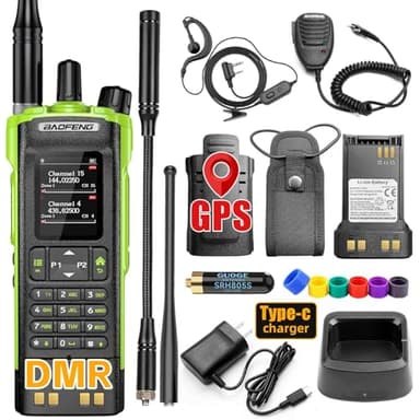 BAOFENG DM32 DM-32UV DMR Radio | Walkie Talkies Long Range | Digital Two-Way Radio | 10W High Power Ham Radio with GPS Positioning | Programming &Type-C Charging | 1PC (2500mAh Battery)