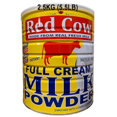 Red Cow Full Cream Milk Powder 2.5 Kg (5.5lb), Made From Real Fresh Milk, Product of Netherlands.